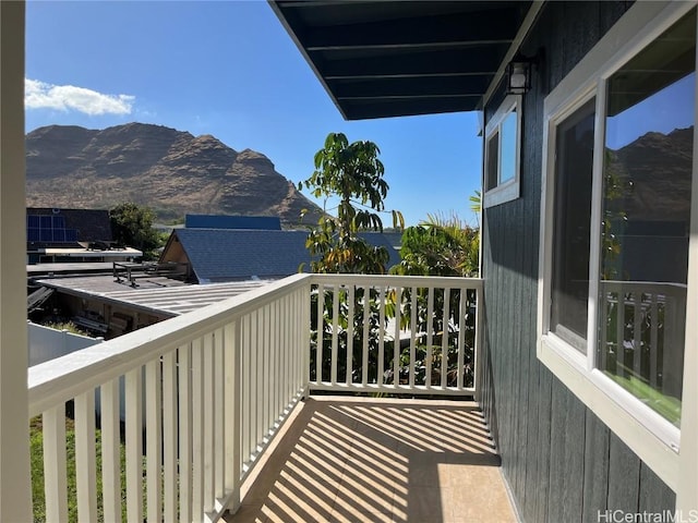 balcony with a mountain view