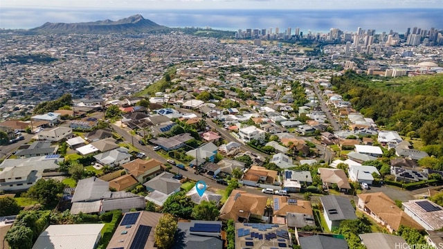 bird's eye view with a mountain view