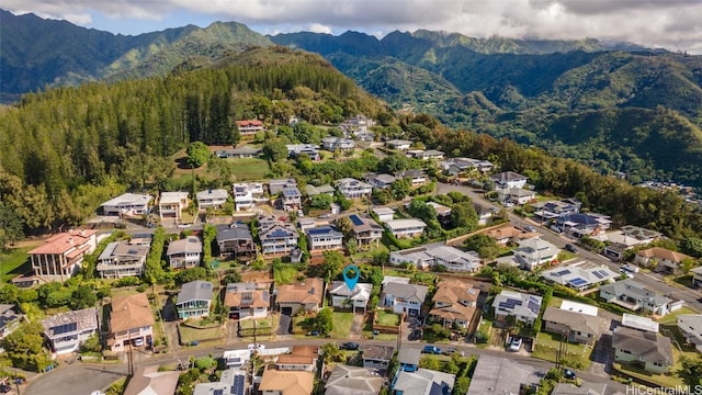 aerial view featuring a mountain view