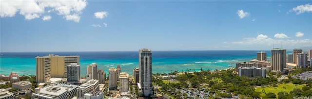 view of city with a water view