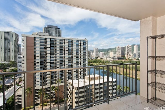 balcony with a water view