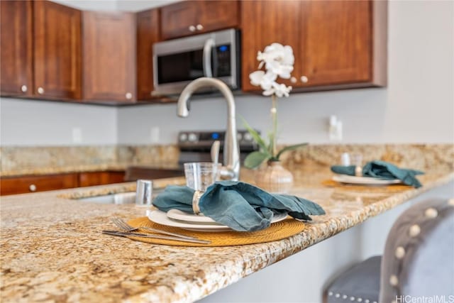 interior details with light stone countertops