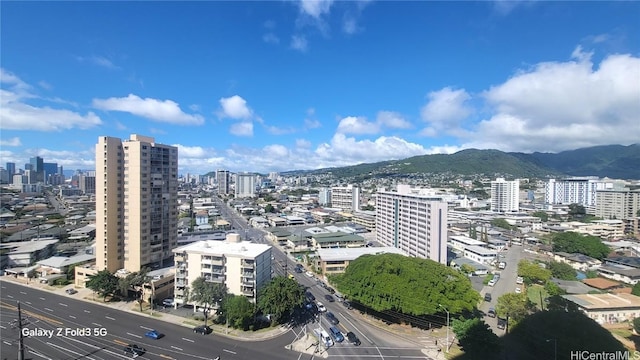 city view with a mountain view