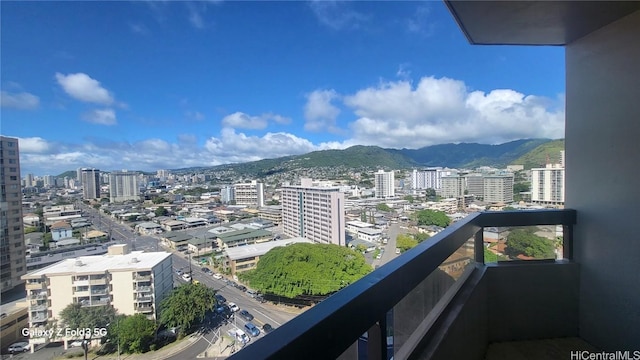 balcony with a mountain view