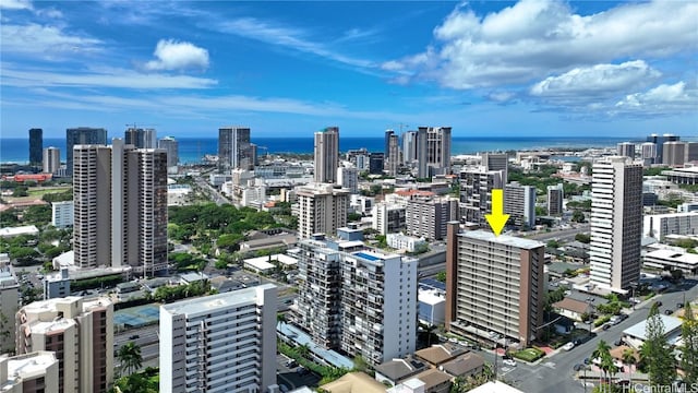 property's view of city with a water view