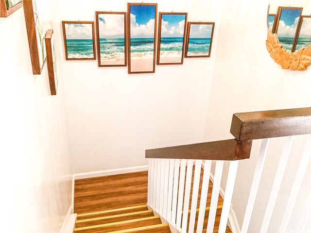 98-707 Iho Pl Unit 2102, Aiea, HI 96701 - stairs with wood finished floors and baseboards