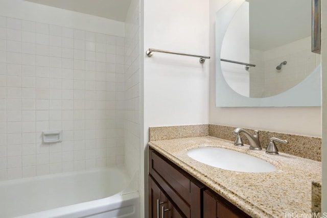 full bath featuring shower / washtub combination and vanity