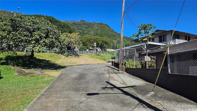 view of road featuring a mountain view