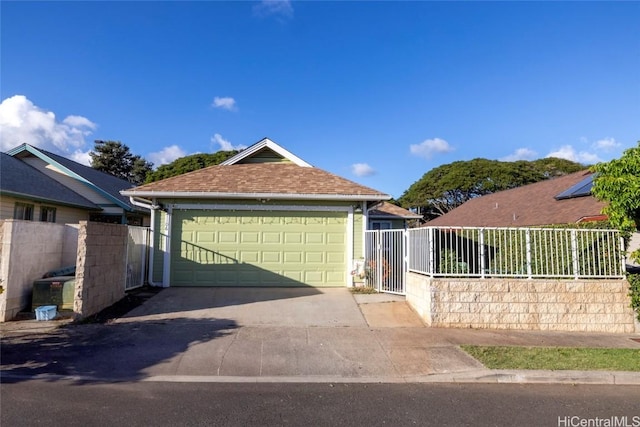 view of front facade with a garage