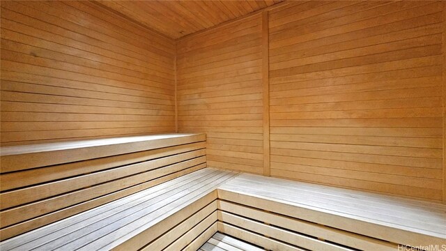 view of sauna