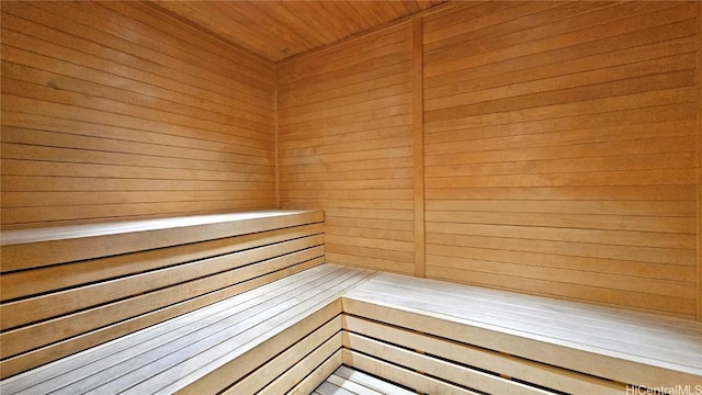 view of sauna