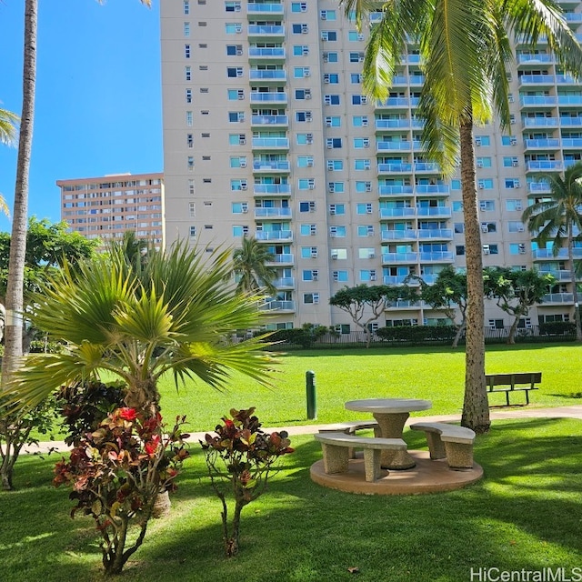 surrounding community featuring a lawn