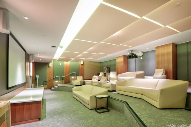 view of carpeted cinema room