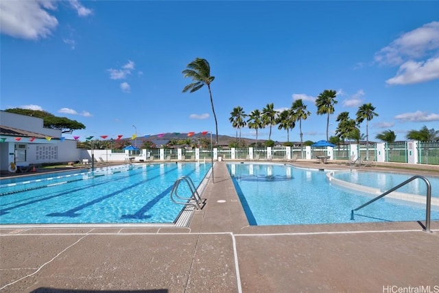 view of pool featuring a patio area