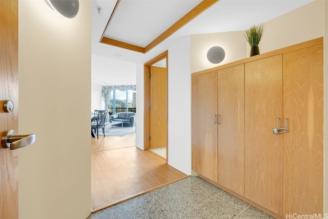 corridor featuring light wood-type flooring