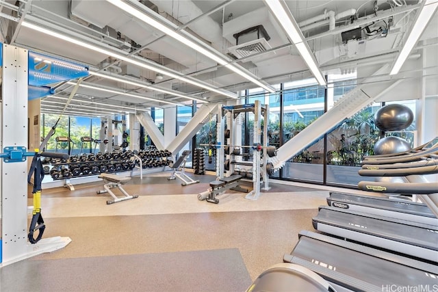 view of exercise room