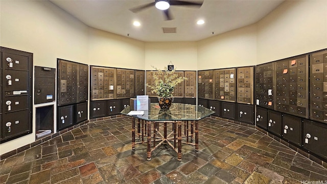 2499 Kapiolani Blvd Unit 401, Honolulu, HI 96826 - view of home's community featuring mail area, recessed lighting, and a ceiling fan