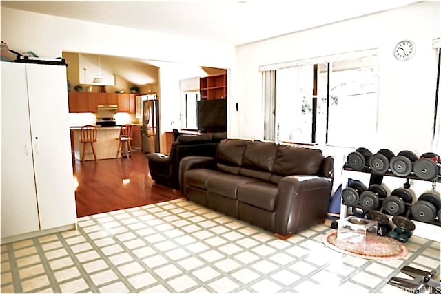 living room featuring light hardwood / wood-style flooring