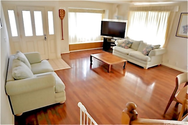 living room featuring hardwood / wood-style floors