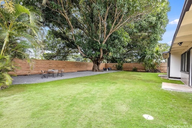 view of yard with a patio area