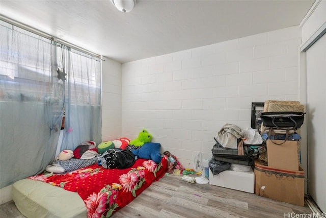 bedroom with hardwood / wood-style floors