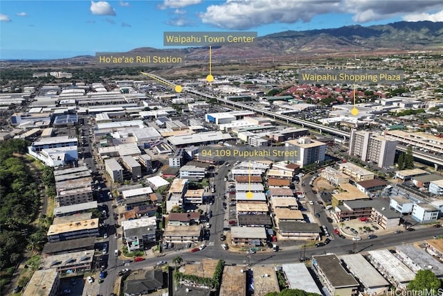 bird's eye view featuring a mountain view