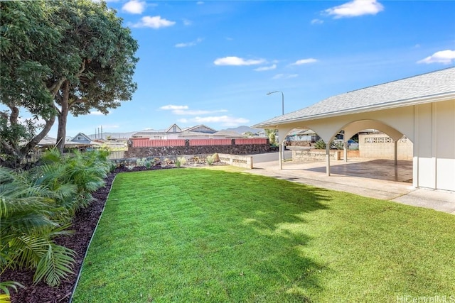 view of yard with a patio area