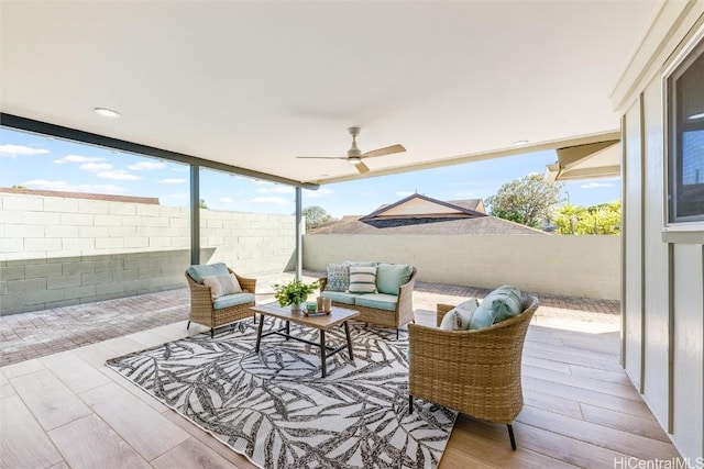 view of patio / terrace featuring an outdoor living space