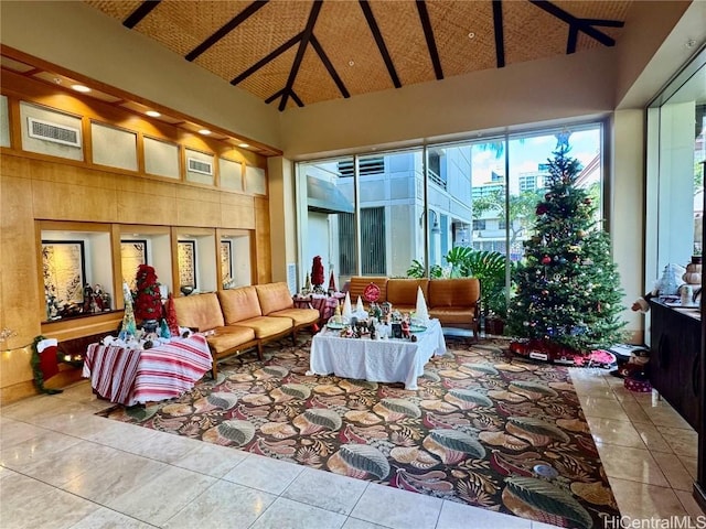 interior space with vaulted ceiling