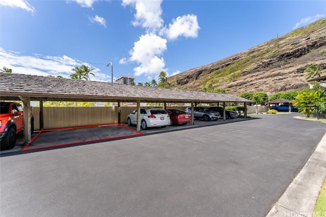 view of car parking with a carport