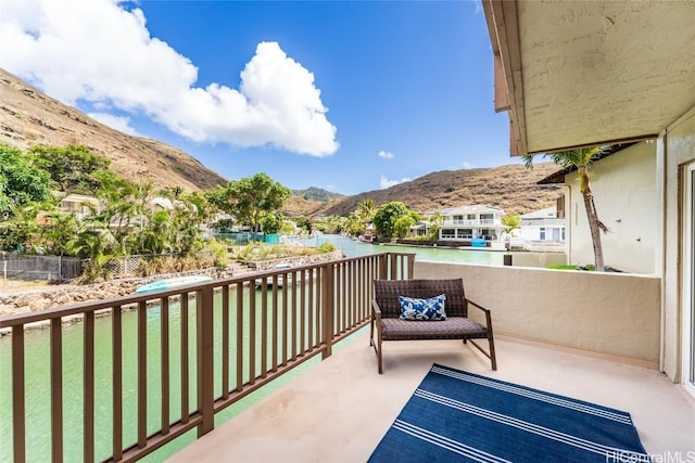 balcony with a mountain view