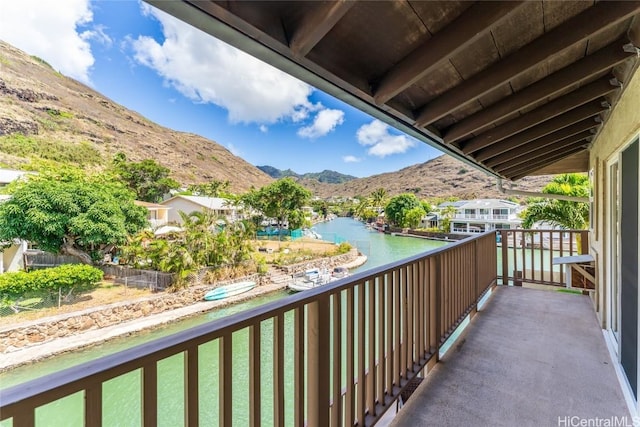 balcony with a mountain view