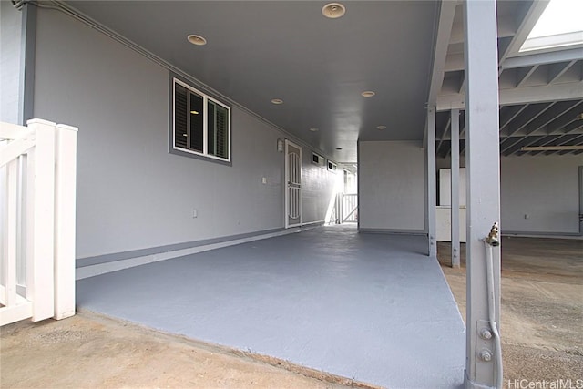 interior space with a carport