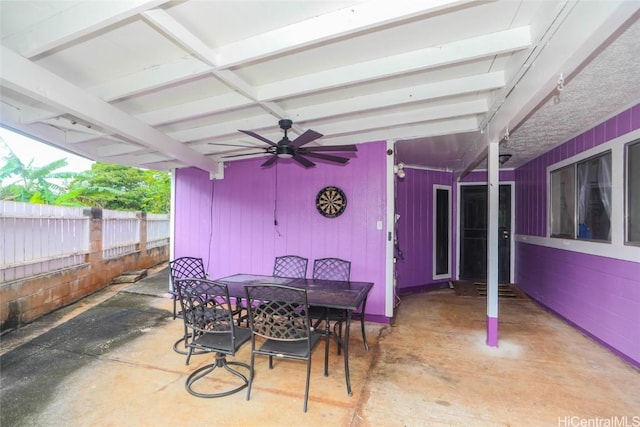 view of patio / terrace with ceiling fan