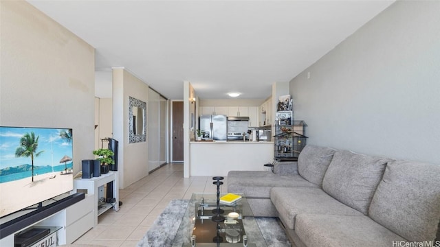 view of tiled living room