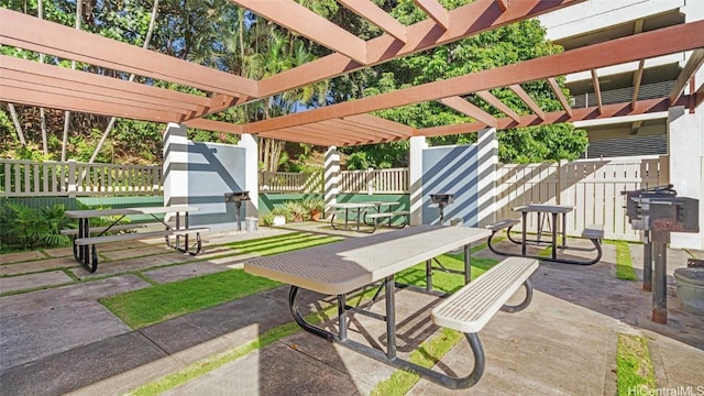 view of patio / terrace with a pergola