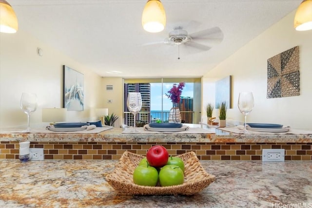 bathroom with ceiling fan