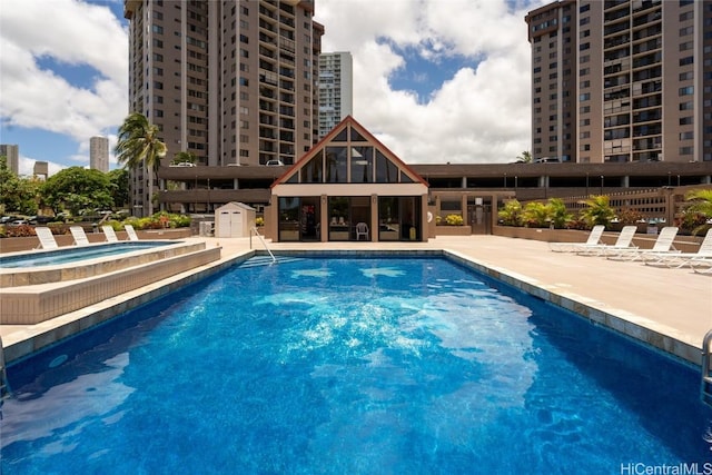 view of pool with a patio area