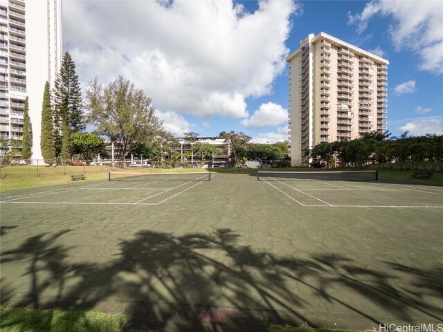 view of tennis court with basketball court