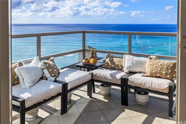 balcony with a water view