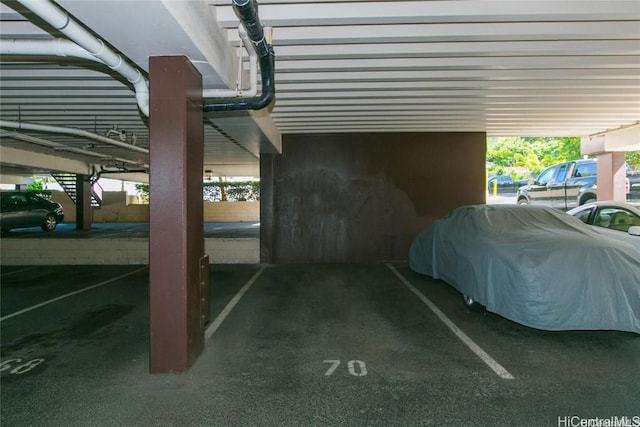 view of car parking with a carport