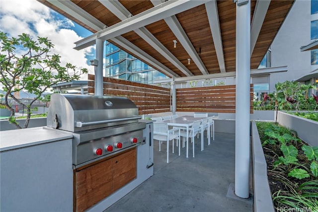 view of patio / terrace featuring a grill