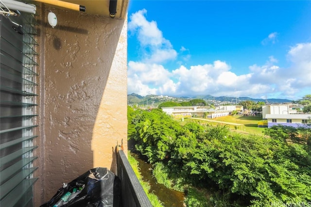 balcony with a mountain view