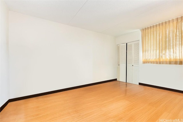 spare room featuring wood-type flooring