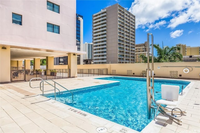 view of pool with a patio area