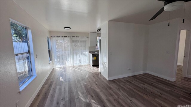 87-141 Kulahelela Pl, Waianae, HI 96792 - unfurnished room with baseboards, wood finished floors, and a ceiling fan