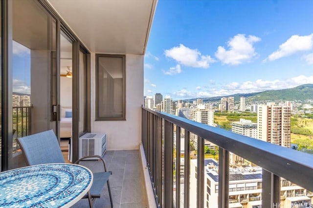 balcony with a mountain view