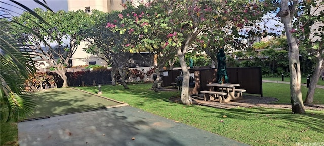 view of yard with fence