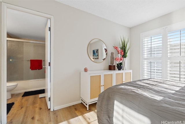 bedroom featuring light wood-type flooring