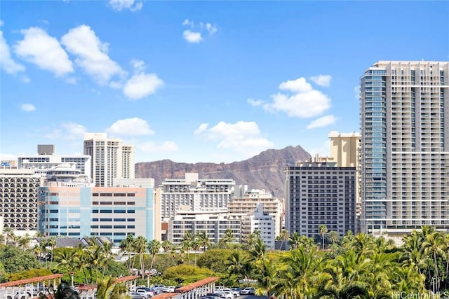 property's view of city with a mountain view